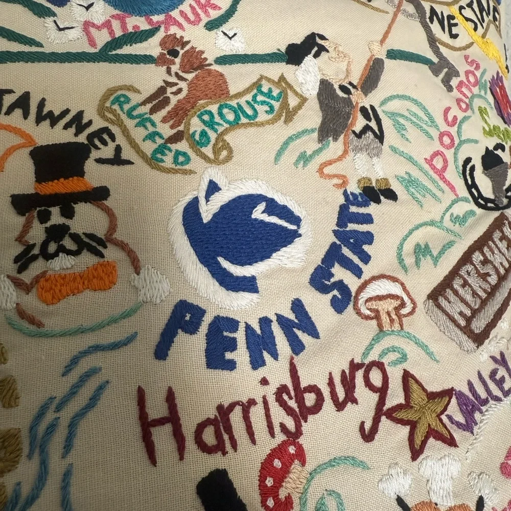 Cat Studio Pennsylvania Embroidered Pillow - Picture 7 of 13